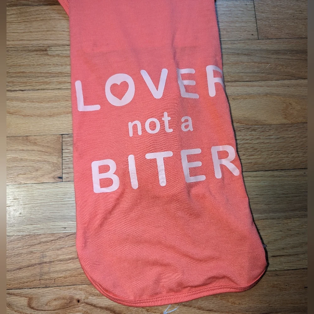 Coral MEDIUM DOG LOVER not a BITER Tank Top Pet Apparel Boots & Barkley